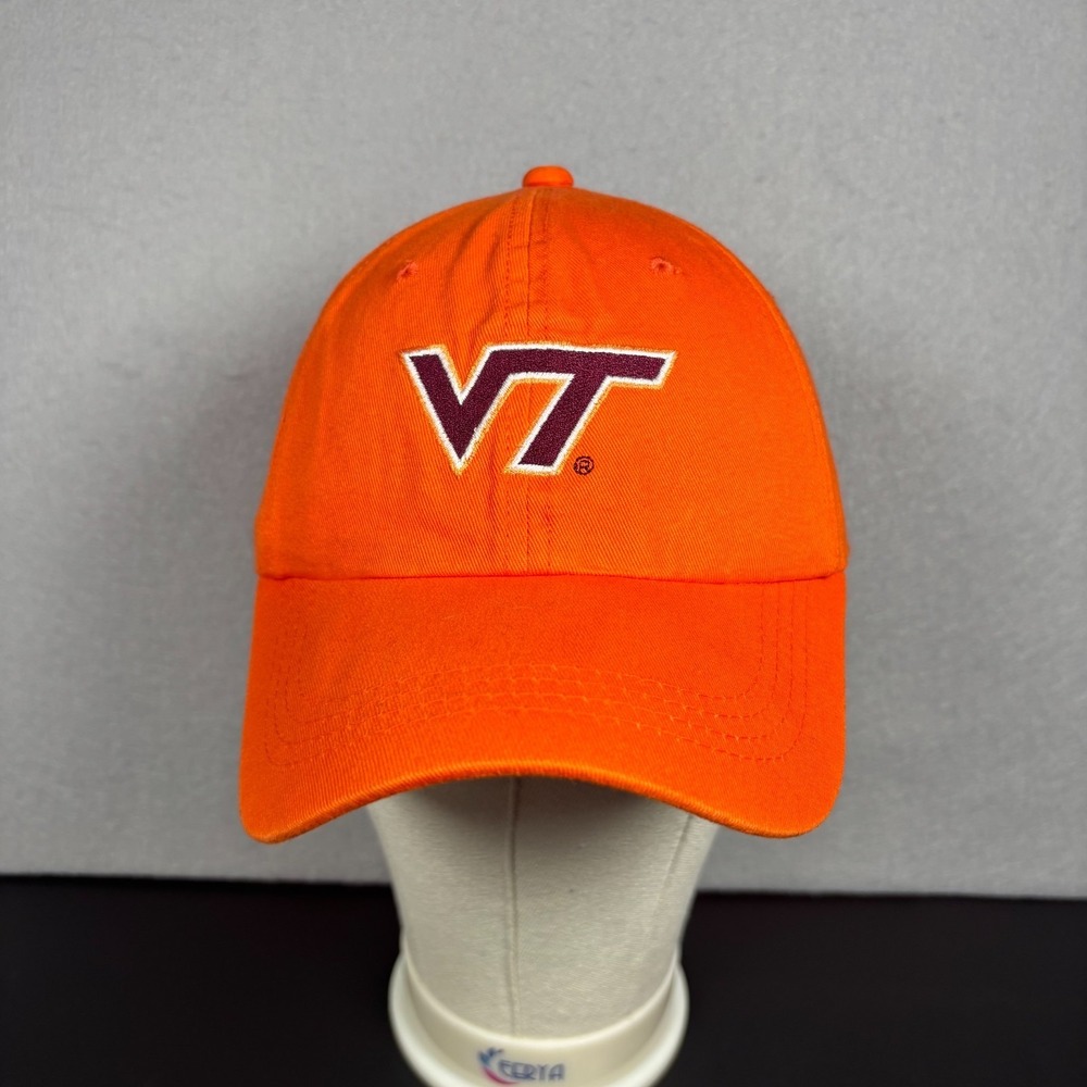 Virginia Tech Hokies Orange Baseball Cap VT Strapback Hat Football NCAA OSFM
